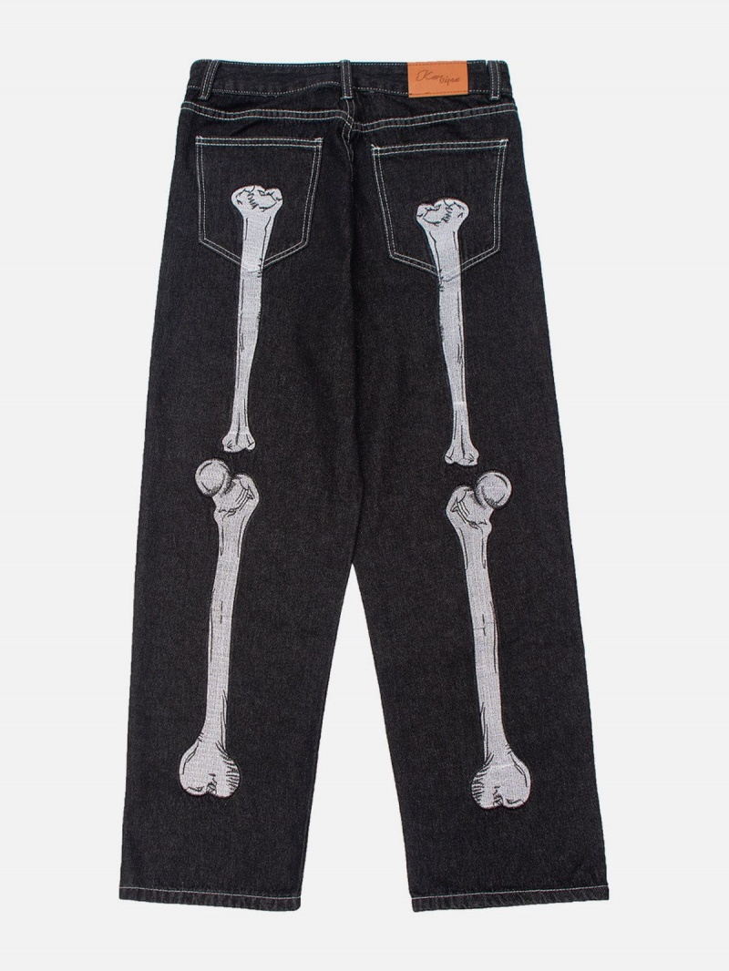 Jean Aelfric Eden Vintage Skull Bone Embroidery Noir | LKN-14596712